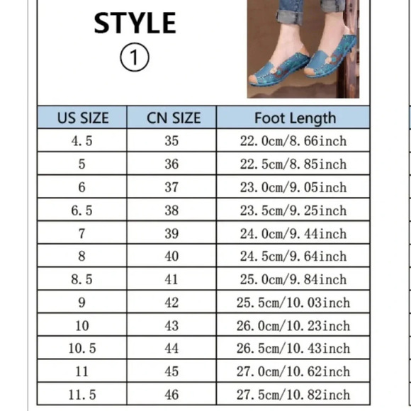 New!! Women’s blue floral slip in moccasins size 5 - Picture 4 of 5